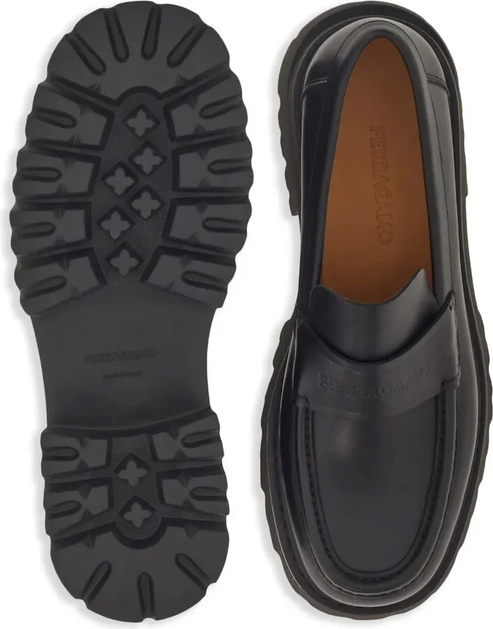 Logo-Embossed Chunky Leather Loafers - Image 5
