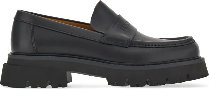Logo-Embossed Chunky Leather Loafers