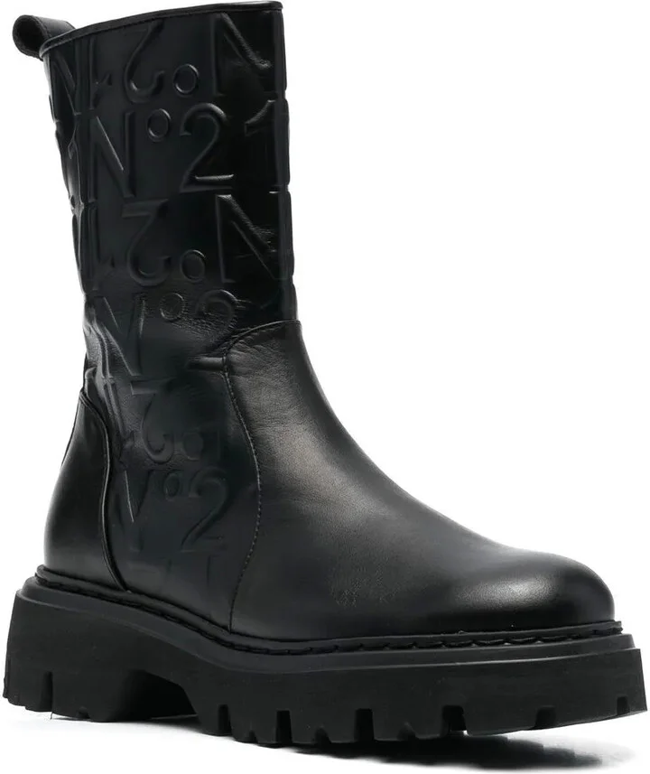 Logo-Embossed Combat Ankle Boots - Image 2