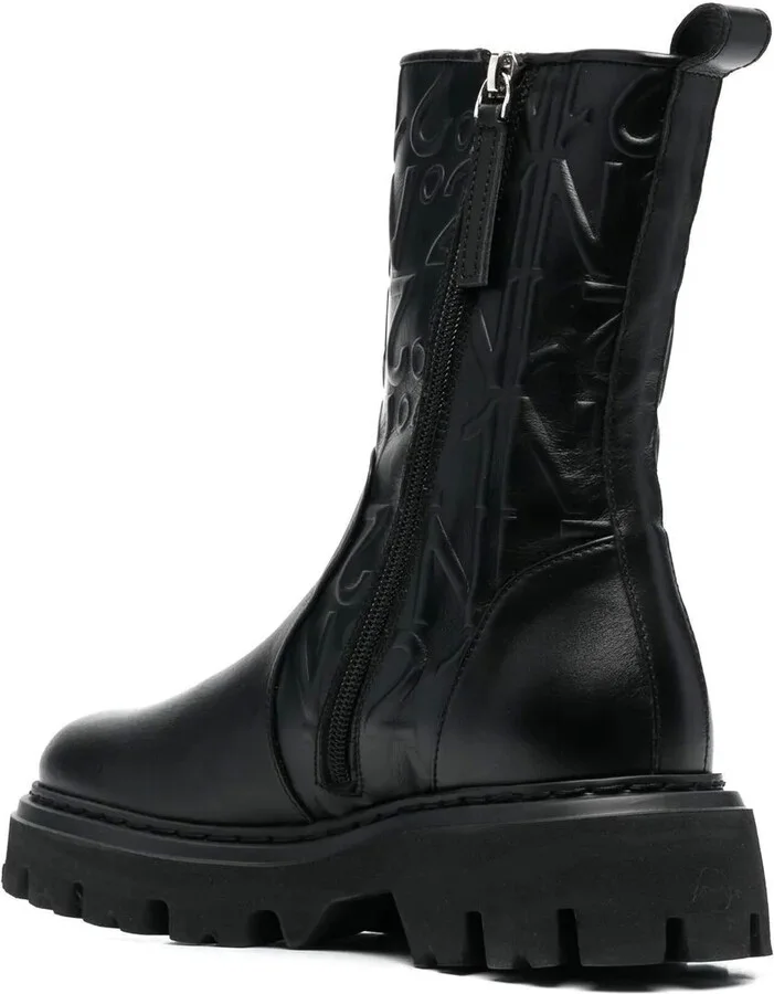 Logo-Embossed Combat Ankle Boots - Image 3