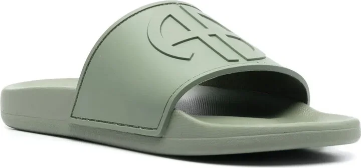 Logo-Embossed Faux-Leather Slides - Image 2