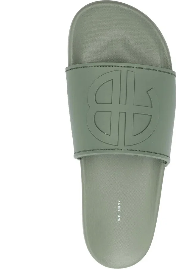 Logo-Embossed Faux-Leather Slides - Image 4