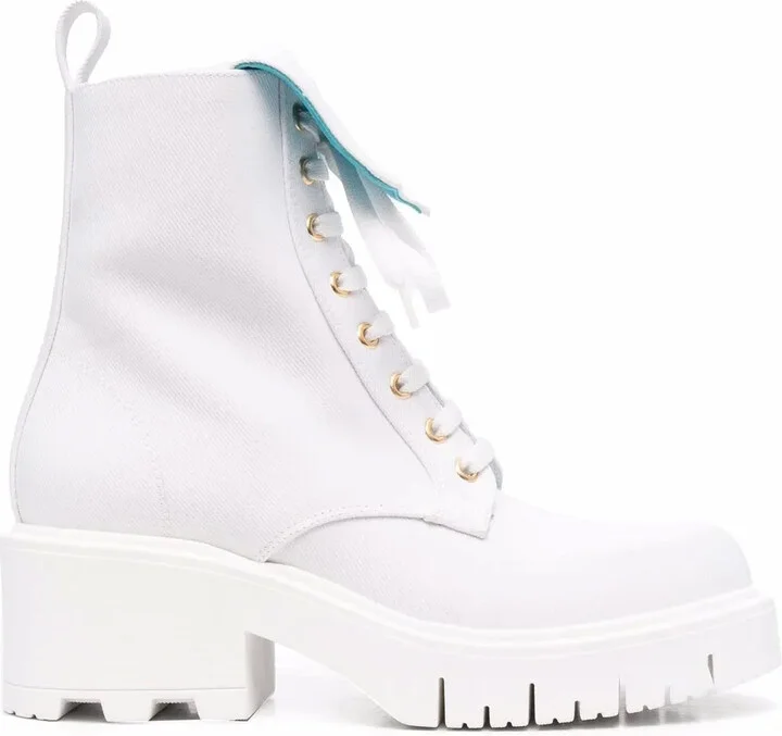 Logo-Embossed Lace-Up Boots