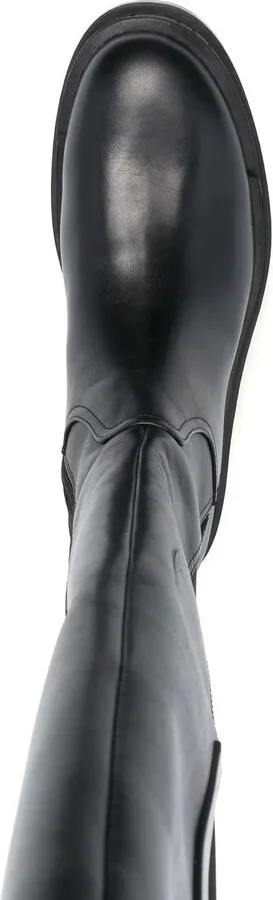 Logo-Embossed Leather Boots - Image 4