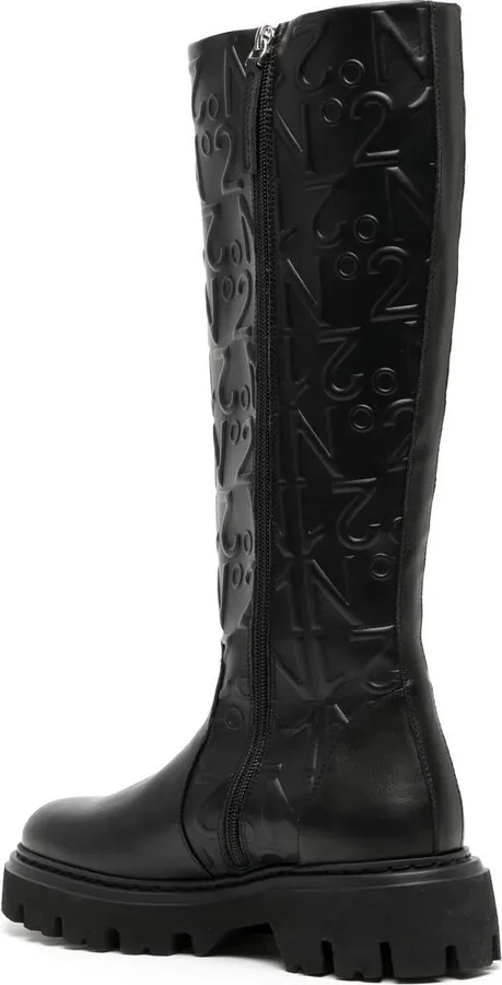 Logo-Embossed Leather Boots - Image 3