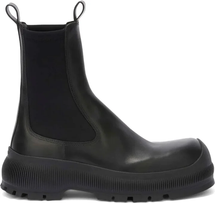 Logo-Embossed Leather Boots