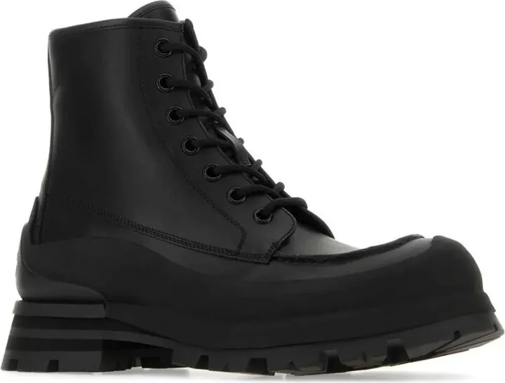 Logo-Embossed Leather Combat Boots - Image 2