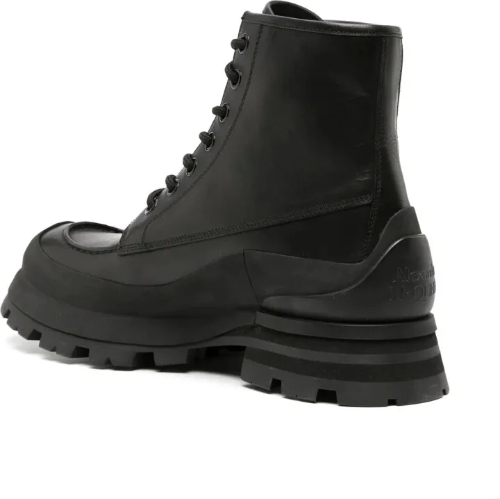 Logo-Embossed Leather Combat Boots - Image 3