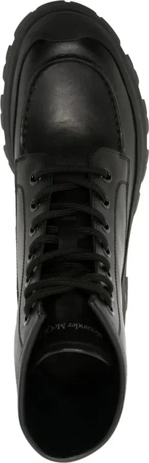 Logo-Embossed Leather Combat Boots - Image 4