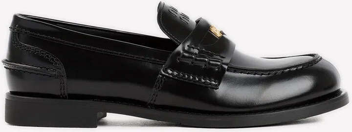 Logo Embossed Leather Loafers