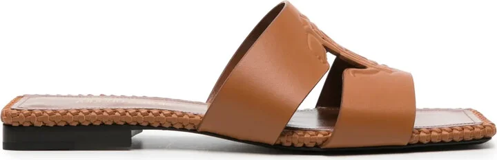 Logo-Embossed Leather Sandals