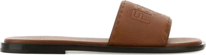 Logo-Embossed Leather Sandals