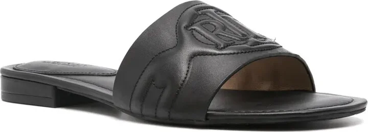 Logo-Embossed Leather Slides - Image 2