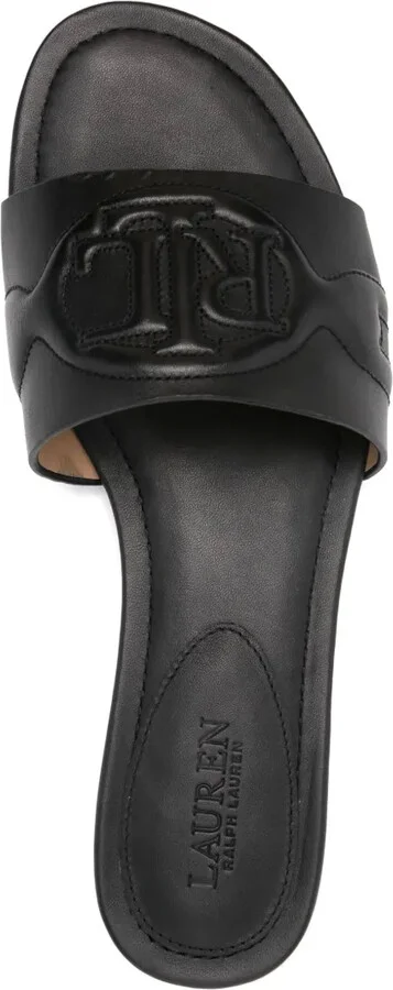 Logo-Embossed Leather Slides - Image 4