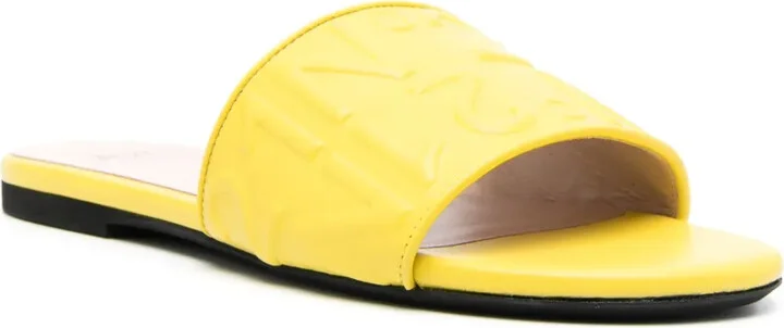 Logo-Embossed Leather Slides - Image 2