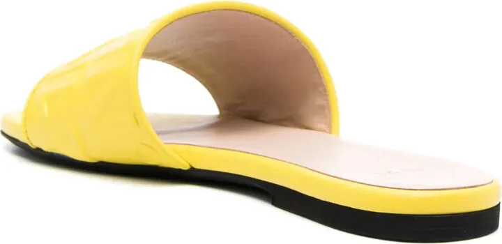 Logo-Embossed Leather Slides - Image 3