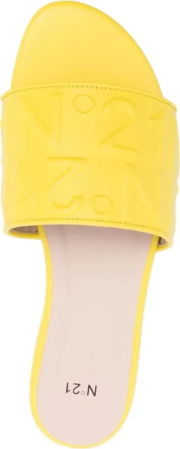 Logo-Embossed Leather Slides - Image 4