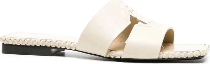 Logo-Embossed Leather Slides