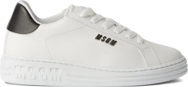 Logo-Embossed Leather Sneakers