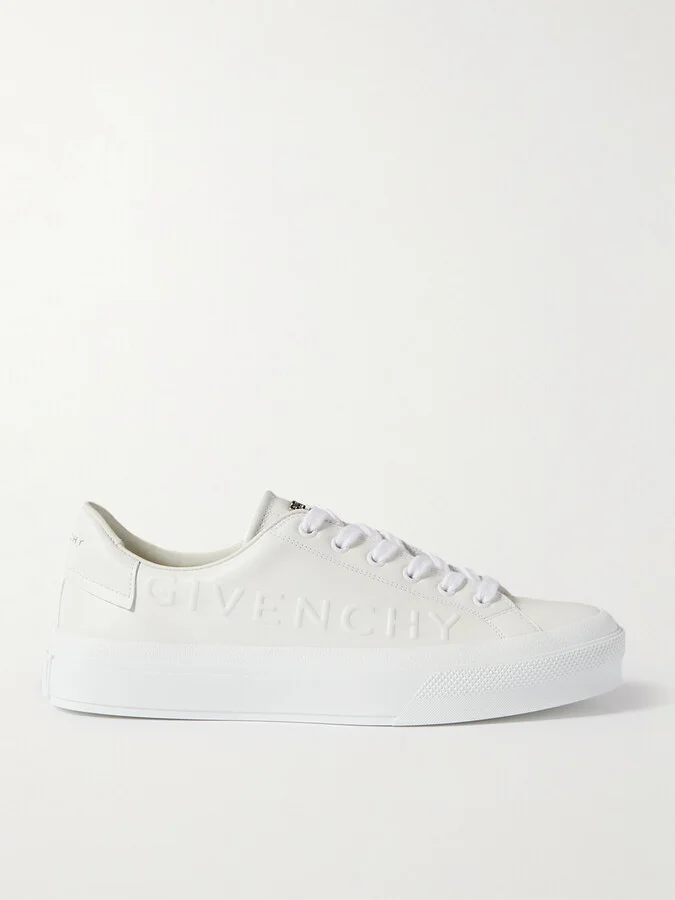 Logo-Embossed Leather Sneakers