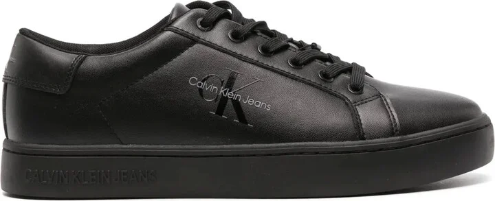Logo-Embossed Leather Sneakers