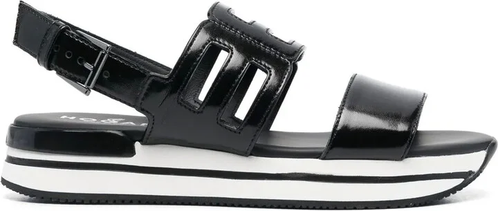Logo-Embossed Slingback Sandals