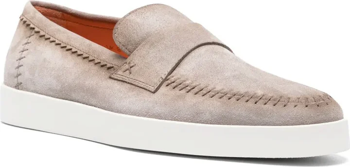 Logo-Embossed Suede Loafers - Image 2