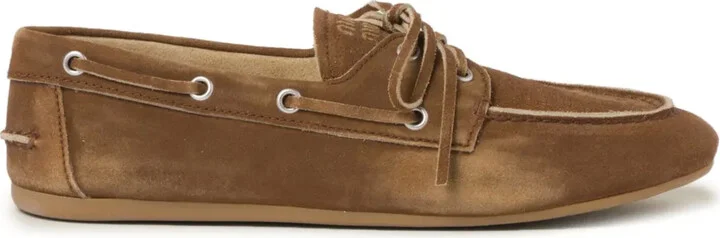Logo-Embossed Suede Loafers