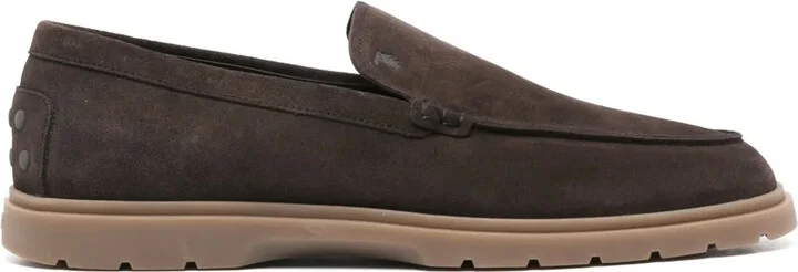 Logo-Embossed Suede Loafers