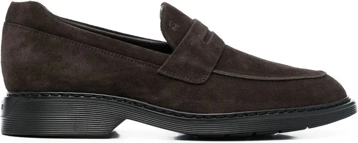 Logo-Embossed Suede Loafers