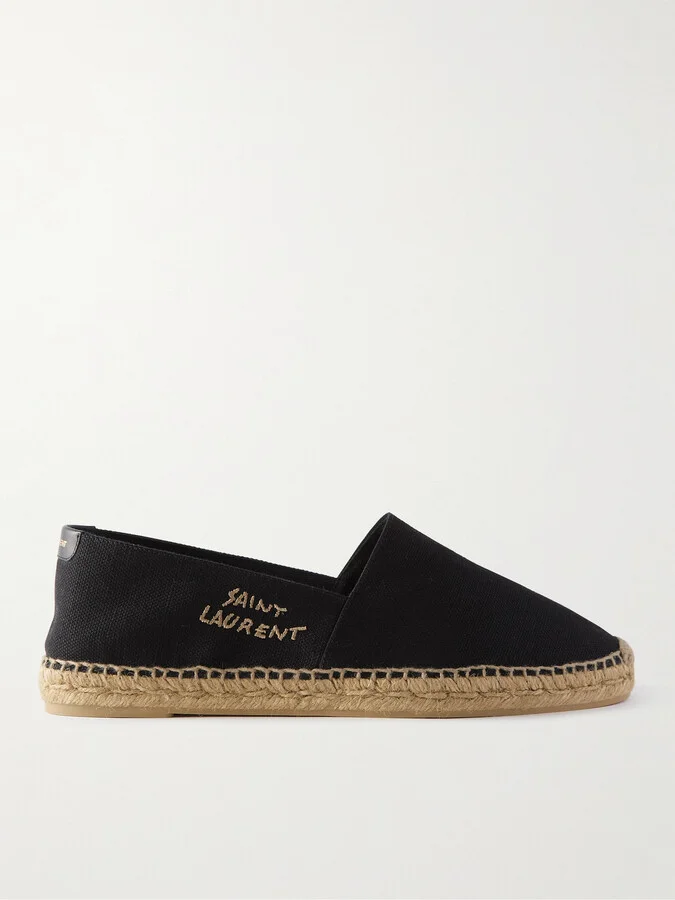 Logo-Embroidered Canvas Espadrilles