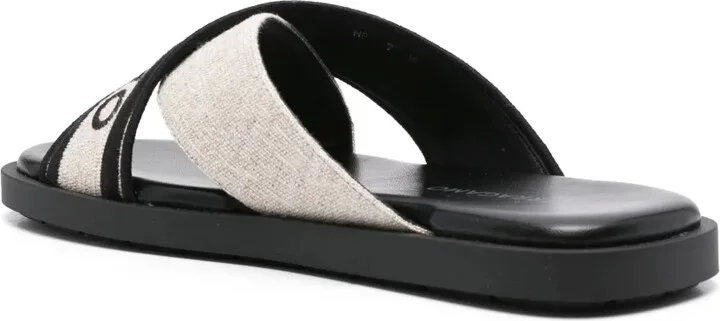 Logo-Embroidered Crossover-Strap Sandals - Image 3