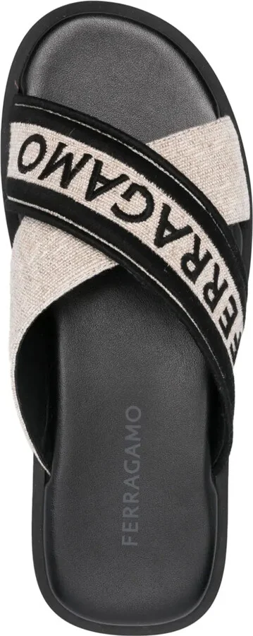 Logo-Embroidered Crossover-Strap Sandals - Image 4