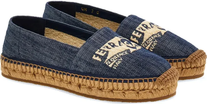 Logo-Embroidered Denim Espadrilles - Image 2