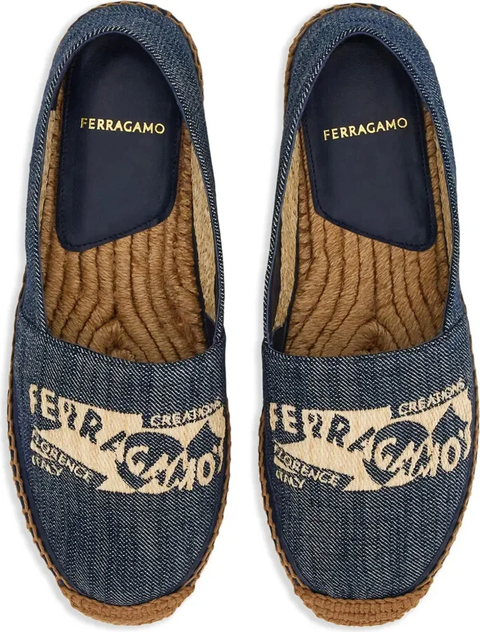 Logo-Embroidered Denim Espadrilles - Image 4