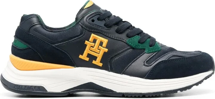 Logo-Embroidered Lace-Up Sneakers