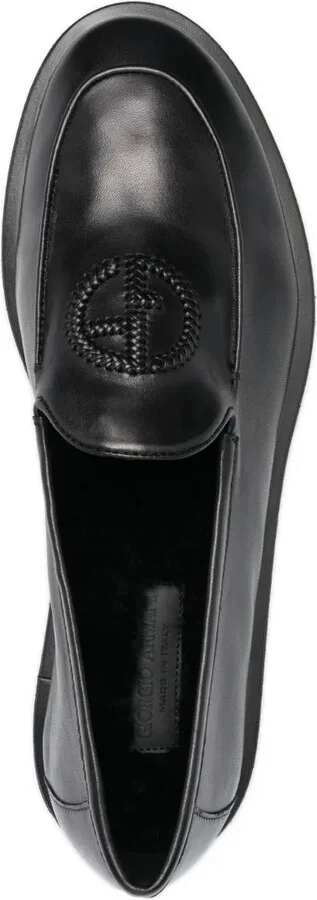 Logo-Embroidered Leather Loafers - Image 4