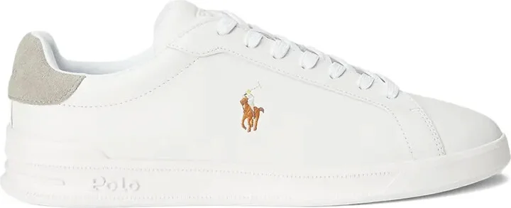 Logo-Embroidered Leather Sneakers