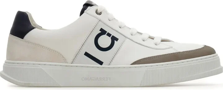 Logo-Embroidered Leather Sneakers