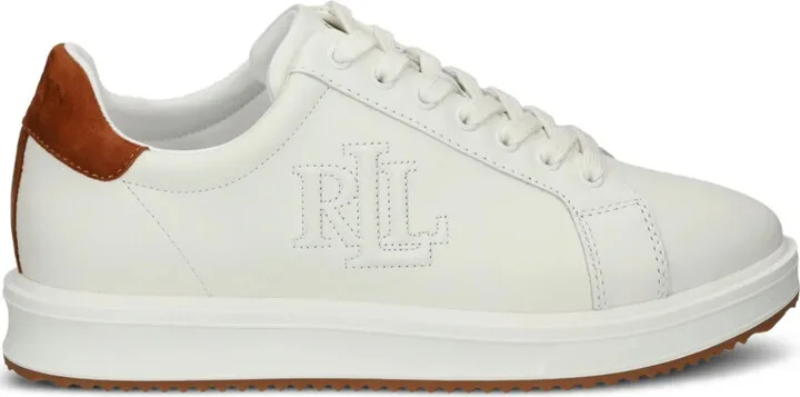 Logo-Embroidered Leather Sneakers