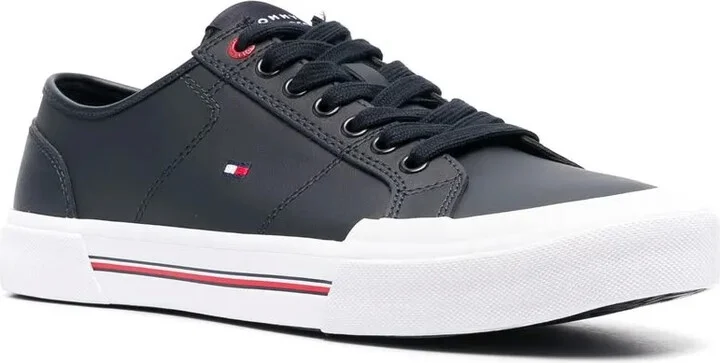 Logo-Embroidered Low-Top Leather Sneakers - Image 2
