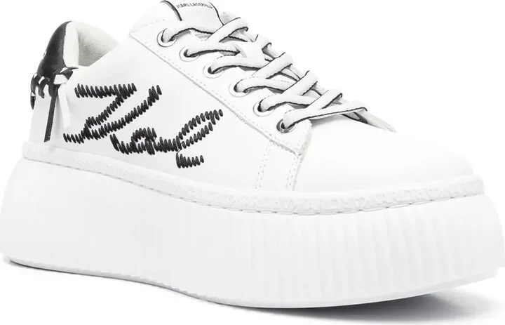 Logo-Embroidered Low-Top Platform Sneakers - Image 2