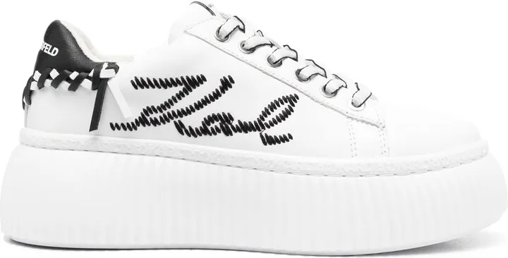 Logo-Embroidered Low-Top Platform Sneakers