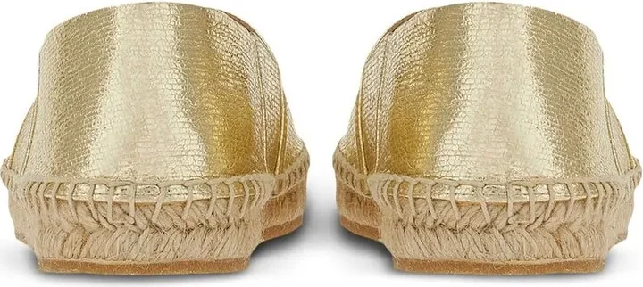Logo-Embroidered Metallic Espadrilles - Image 3