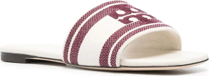 Logo-Embroidered Open-Toe Flat Slides - Image 2