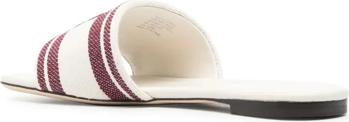 Logo-Embroidered Open-Toe Flat Slides - Image 3