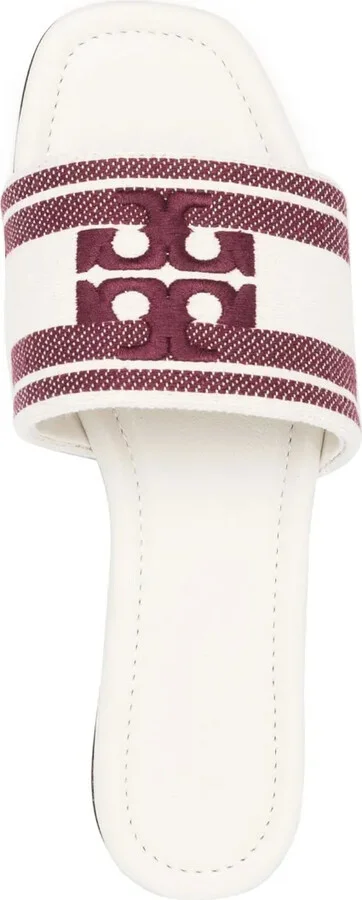 Logo-Embroidered Open-Toe Flat Slides - Image 4