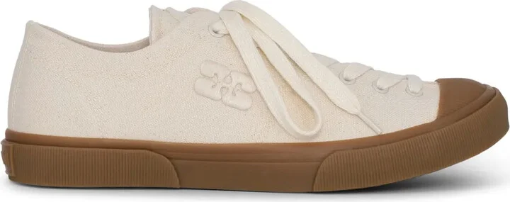 Logo-Embroidered Organic Cotton Sneakers