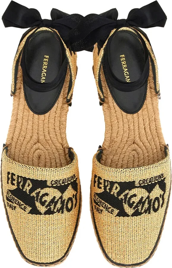 Logo-Embroidered Raffia Espadrilles - Image 4