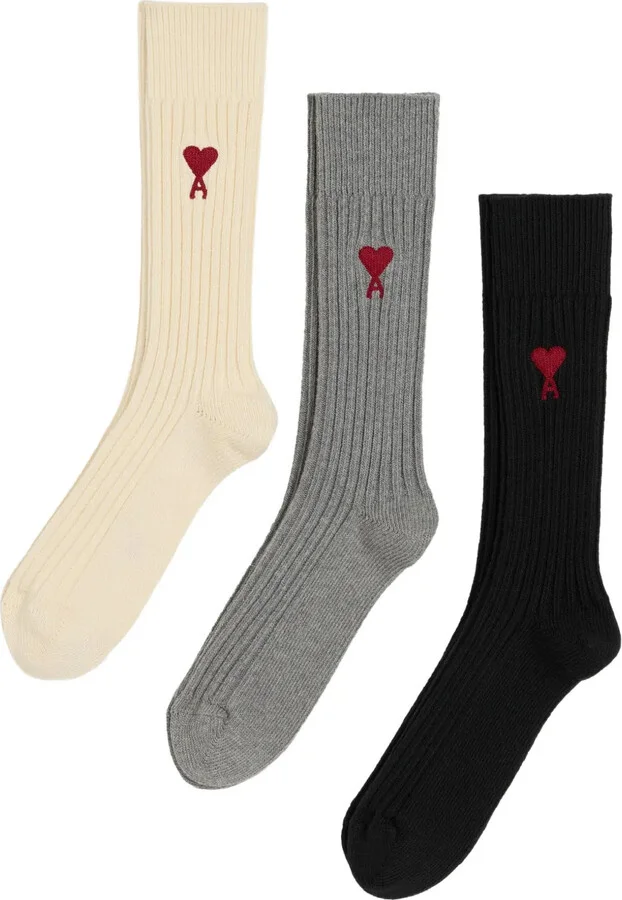 Logo-Embroidered Ribbed-Knit Socks
